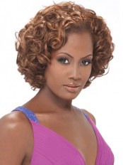 New Fashion Short Curly No Bang African American Lace Wigs for Women 10"