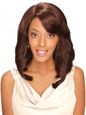 Faddish Medium Wavy Side Bang African American Lace Wigs for Women 14 Inch