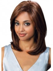 Cool Medium Straight African American Lace Wigs for Women 12 Inch