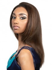 Super Smooth Long Straight No Bang African American Lace Wigs for Women 18 Inch