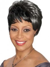 New Short Wavy Black African American Lace Wigs