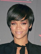 Lustrous Short Straight Black African American Wigs for Women 6 Inch 