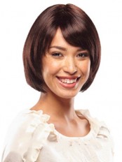 Exquisite Short Straight Full Bang African American Wigs for Women 10 Inch