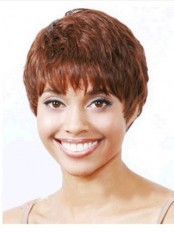 Glamorous Short Wavy Full Bang African American Wigs for Women 6 Inch