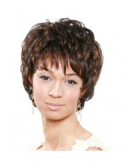Faddish Short Wavy Full Bang African American Wigs for Women 6 Inch