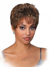 Lovely Short Wavy Full Bang African American Wigs for Women