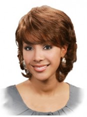 Personalized Short Wavy Full Bang African American Wigs for Women