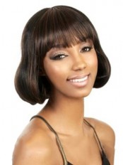 Impressive Short Wavy Full Bang African American Wigs for Women