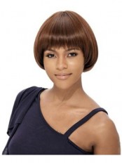 Graceful Short Straight Full Bang African American Wigs for Women