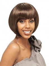 Stunning Short Straight Full Bang African American Wigs for Women