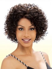 Cheap Short Curly Brown African American Lace Wigs for Women 8 Inch