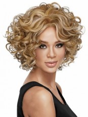 Wonderful Short Curly Blonde African American Lace Wigs