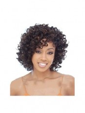 Shining Short Curly No Bang African American Lace Wigs for Women 10 Inch