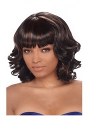 Popurlar Wavy Full Bang African American Wigs for Women