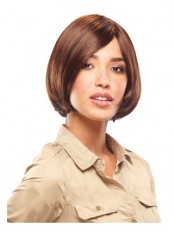 Short Straight Side Bang African American Lace Wigs for Women 10 Inch