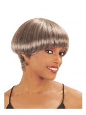 Faddish Short Straight Full Bang African American Wigs for Women 8 Inch