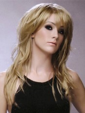 Online Wigs Long Wavy Blonde Full Bang African American Wigs