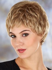 2014 Gorgeous Short Wavy Synthetic Lace Front Wig