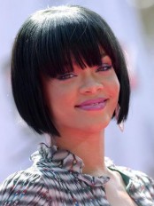 Sweet Short Straight Rihanna Hairstyle Remy Human Hair Full Lace Wig