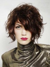 Glossy Flawless Casual Short Wavy Hairstyle 100% Real Human Hair Wig About 10 Inches