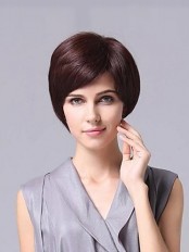 Capless Short Wavy 100% Human Hair Wigs
