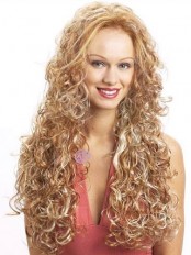 Extra Long Curly Synthetic 3/4 Capless Wig