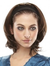 Mid-Length 3/4 Wig With Soft Black Attached Headband