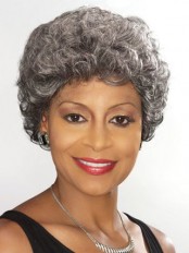 Short Curly Silver Wig