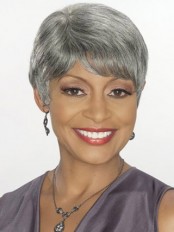 Short Straight Capless Grey Wig