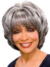 10" Wavy Synthetic Grey Wig