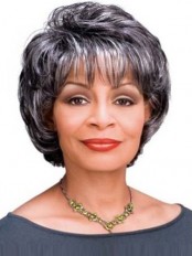 Short Wavy Synthetic Grey Wig