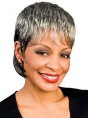 India Synthetic Grey Wig