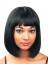 Perfect Short Straight Black Full Bang African American Wigs