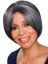 Prevailing Short Straight Gray African American Lace Wigs for Women 8 Inch