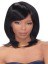 Cute Short Straight Black Full Bang African American Wigs for Women
