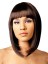 Delicate Medium Straight Brown Full Bang African American Wigs