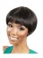 New Short Straight Black Full Bang African American Wigs for Women 8 Inch