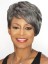 Short Side Swept Fringe Grey Wig
