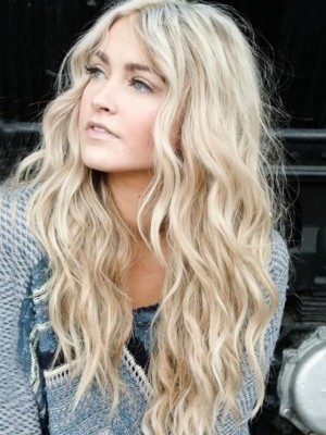 Fashion Style Long Wavy Human Hair Wigs