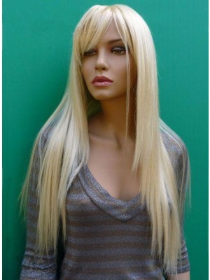 Long Straight Blonde Capless Wig