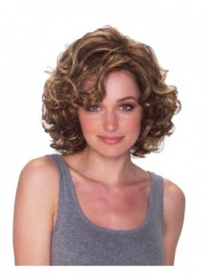 Discount Brown Curly Synthetic Wig
