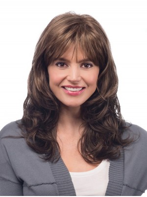 Dazzling Long Wavy Brown Synthetic Wigs
