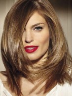 Elegant Charming Medium Layered Straight Lace Front Wig 100% Indian Remy Hair about 14 Inches