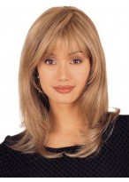 Blonde Shoulder Length Lace Front Remy Human Hair Wigs 