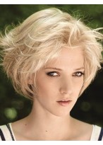 Blonde Chin Length Human Hair Lace Wigs 