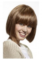 Cute Straight Capless Bob Haircut Wig 