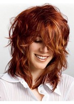 Style Red Wavy Synthetic Wigs 