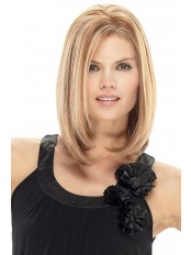 Straight Blonde Shoulder Length Remy Human Lace Wigs
