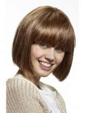 Cute Straight Capless Bob Haircut Wig