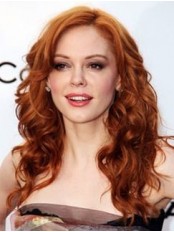 Rose McGowan Wavy Human Hair Wigs